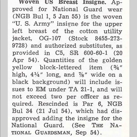 US Army new vintage name tape uniform insignia patch vintage 1953 - Picture 3 of 3